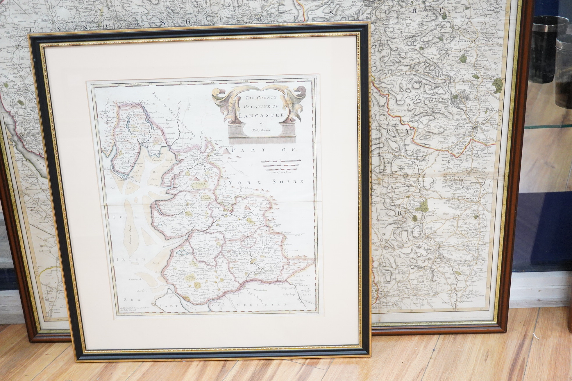A collection of maps to include, After Stockdale, A New Map of the County Around Manchester, After Robert Morden, The County Palatine of Lancaster and various other unframed antique maps to include Continental and Britis